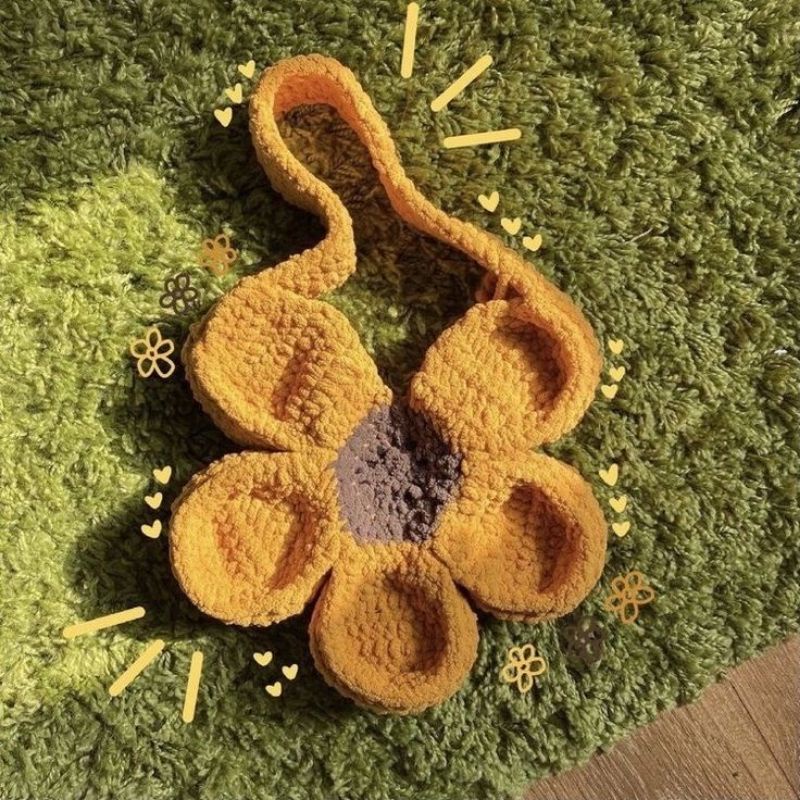 Crochet flowers bag/ crochet bag/ túi len hình bông hoa