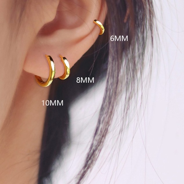 Khuyên tai tròn Bạc ý 925 hàn quốc bông tai tròn nam nữ