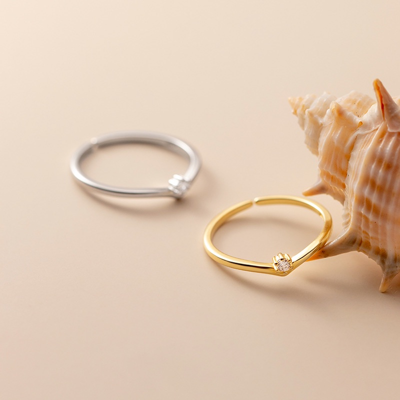 ✨✨Nhẫn Bằng Thép Titan Màu Vàng/Bạc Đính Đá Pha Lê Cho Nữ