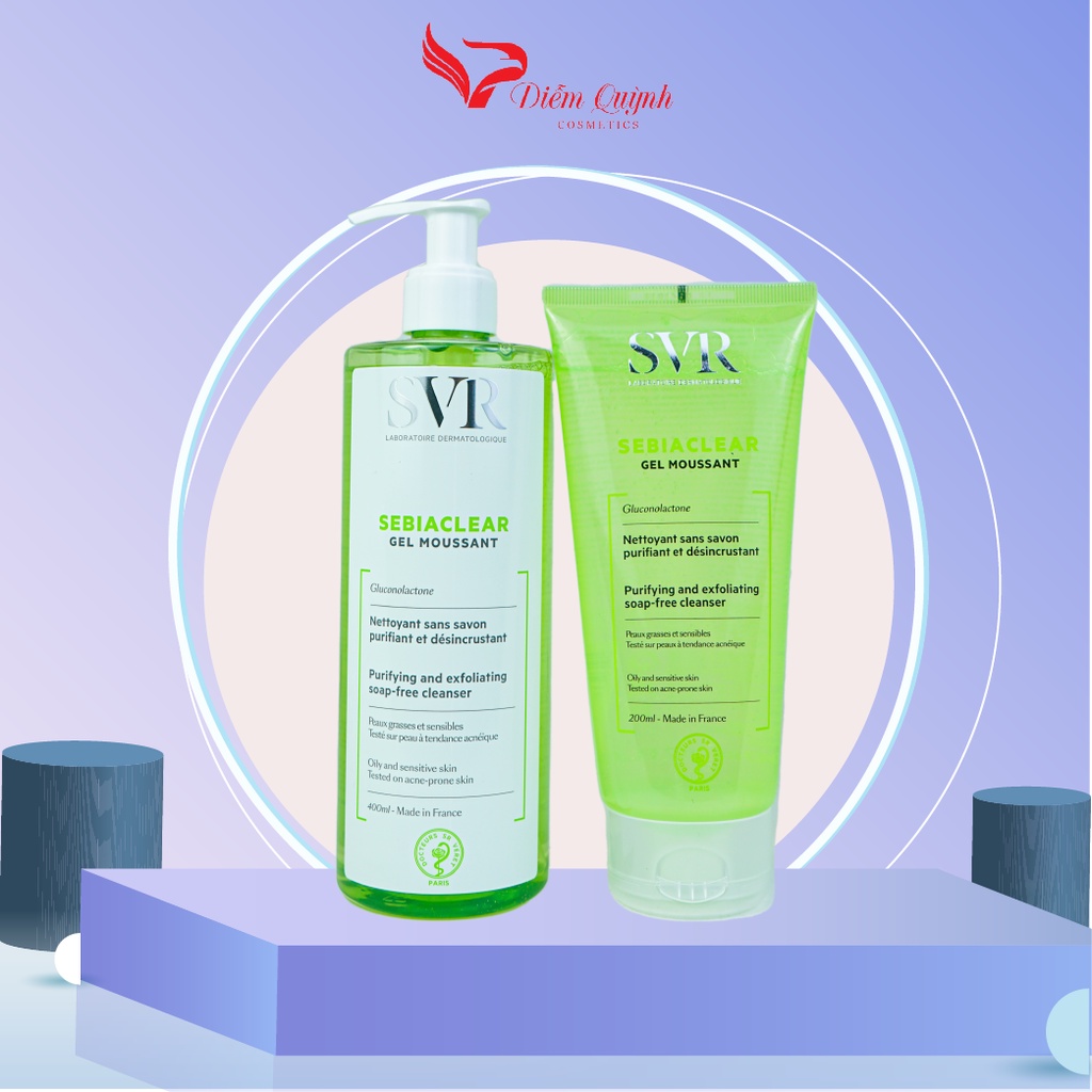 Gel Rửa Mặt SVR Không Chứa Xà Phòng Cho Da Dầu , Mụn,Nhạy Cảm.