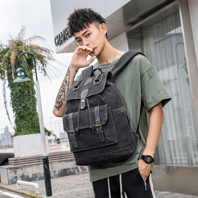 Ba Lô Đi Học Vải Canvas Chất Lượng Cao Thời Trang Unisex