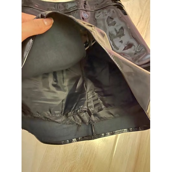 Chân váy da bóng cạp cao, Chân váy dáng A Quảng Châu Loại 1 , Kèm quần lót Có BIGSIZE