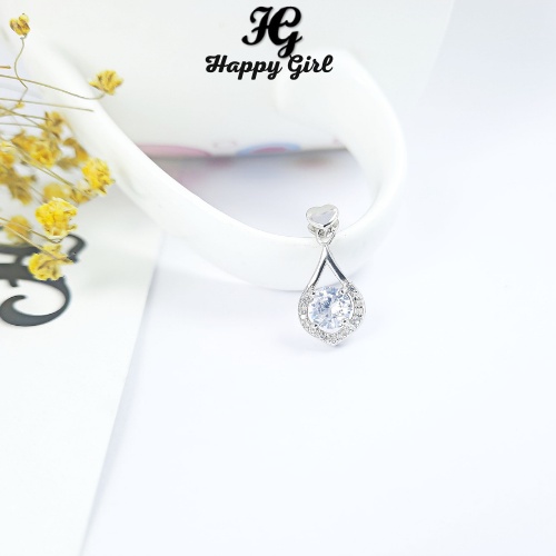Mặt dây chuyền bạc HappyGirl, mặt dây chuyền nữ hình giọt nước cá tính