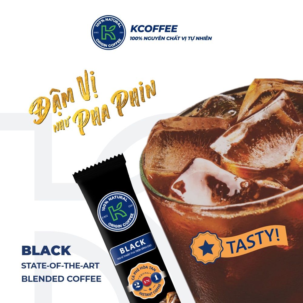 Cà phê đen hòa tan K Black 2in1 17g thương hiệu K COFFEE