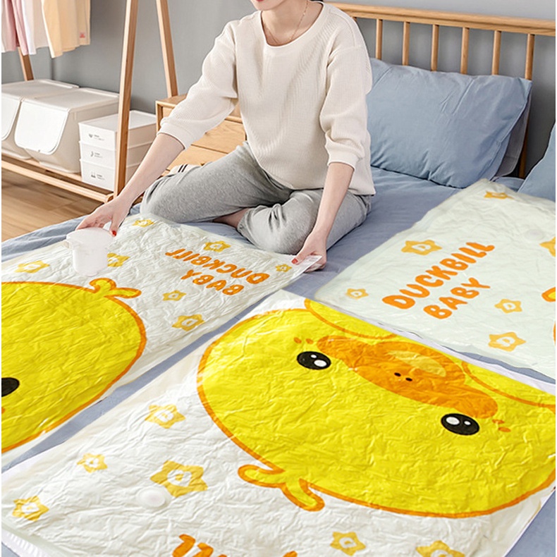 Túi zip hút chân không đựng quần áo giày chăn màn mền gối gấp gọn chính hãng chất liệu mềm dẻo trong suốt cao cấp