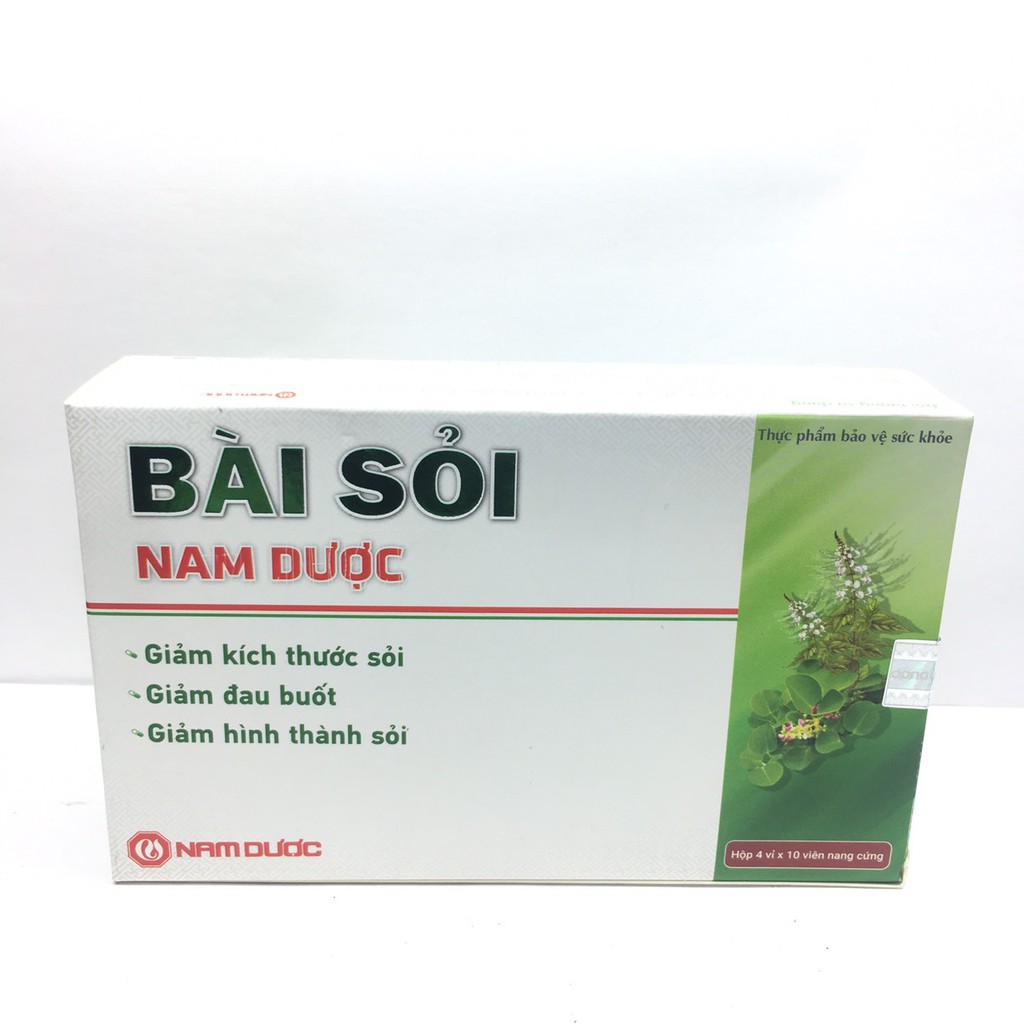 TPBVSK Bài sỏi Nam Dược hộp 4 vỉ x 10 viên nang