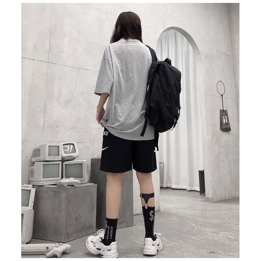 Cargo pants Large size shorts Korean version of the high-waisted slim ins trendy straight women Summer loose-fitting sports five-point s casual