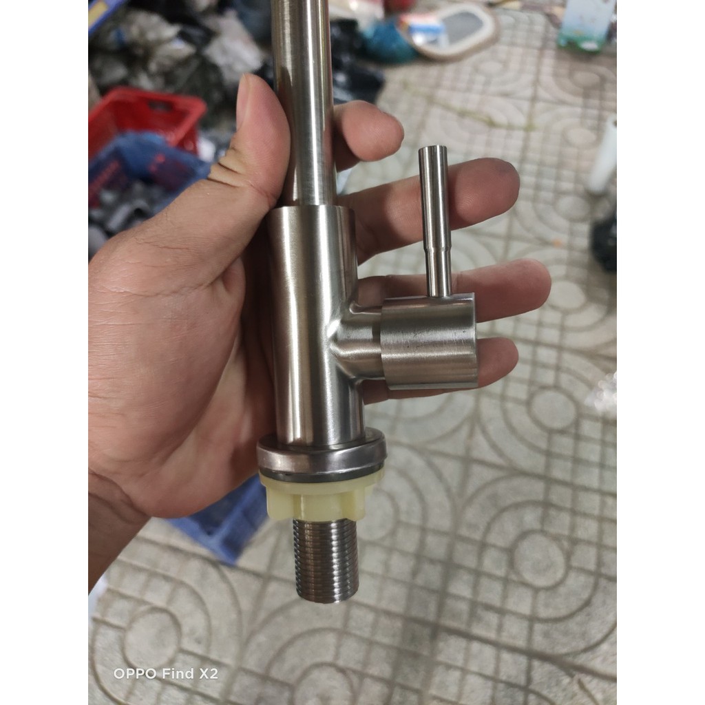 Vòi rửa chén inox 304 Lạnh xoay 360 độ - Phi 18 và 24