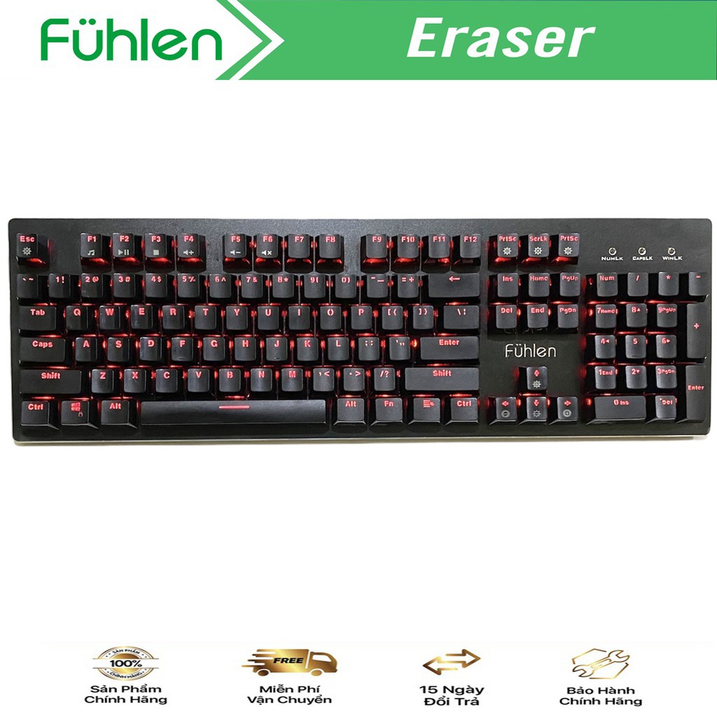 Bàn Phím Cơ Gaming Có Dây Fuhlen Eraser Like New ( Switch Quang Học Siêu Bền )