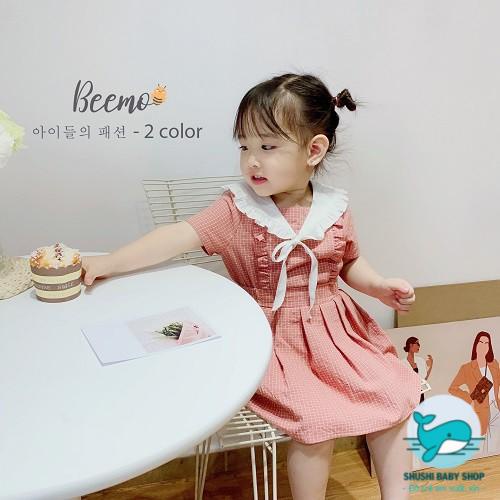 [Có sẵn] [FreeShip] [Ảnh thật] Set Áo Váy Thô Kẻ Phối Cổ Trắng Hàn Quốc Thuỷ Thủ Cực Xinh