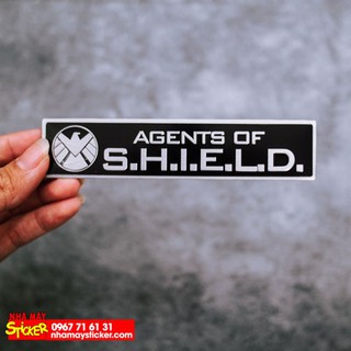 Sticker hình dán metal Shield Chữ nhật dài - Chim ưng trắng