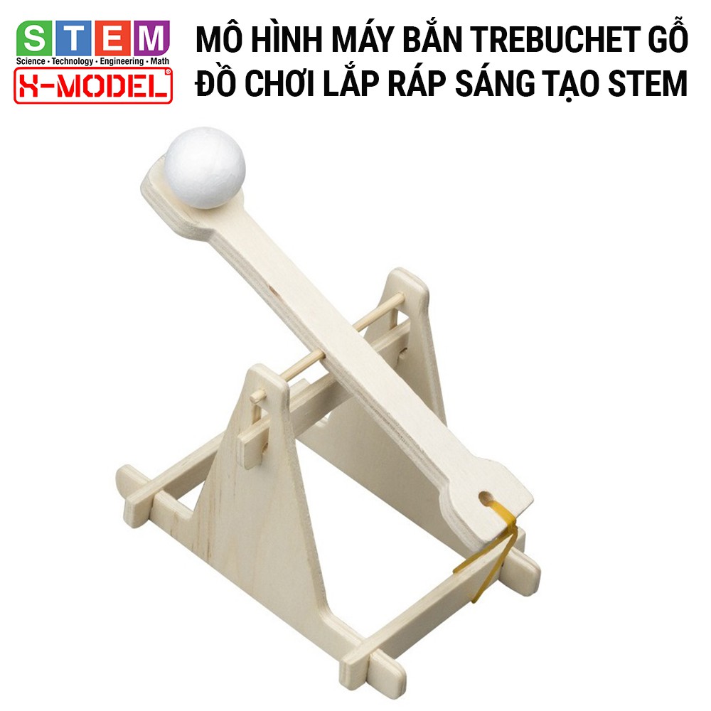 Đồ chơi lắp ráp gỗ tự làm lắp ráp mô hình Trebuchet  máy băn bóng ST106 XMODELcho bé, Đồ choi trẻ em DIY| Giáo dục STEM