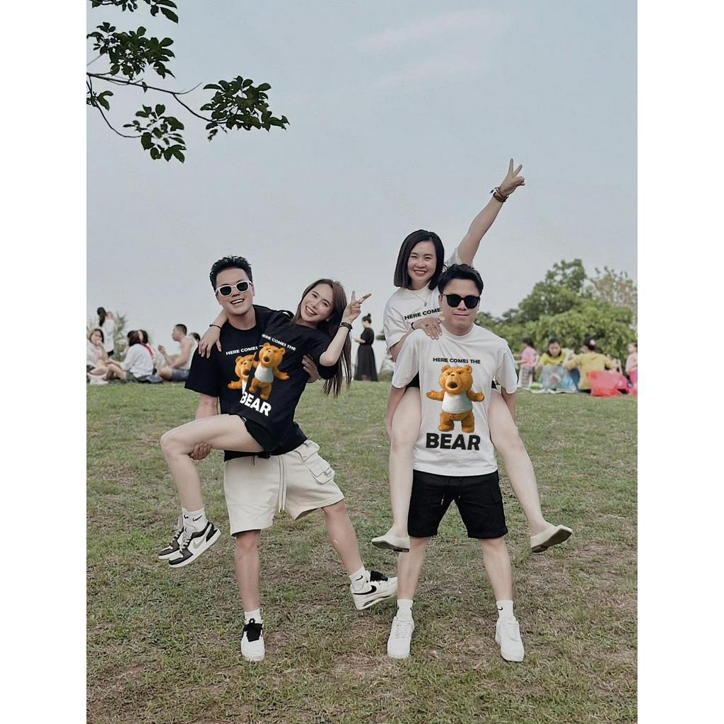 Áo thun gia đình nikolas gấu hốt hoảng cho bé , áo phông trẻ em unisex , Kid_genz