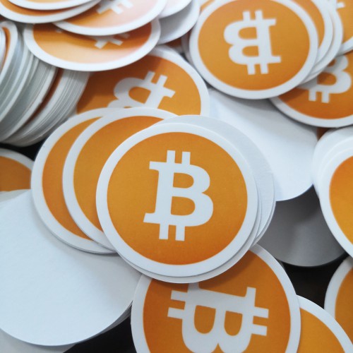 Hình dán Sticker Bitcoin, Sticker Dogecoin, sticker pvc chống nước, sticker dán laptop