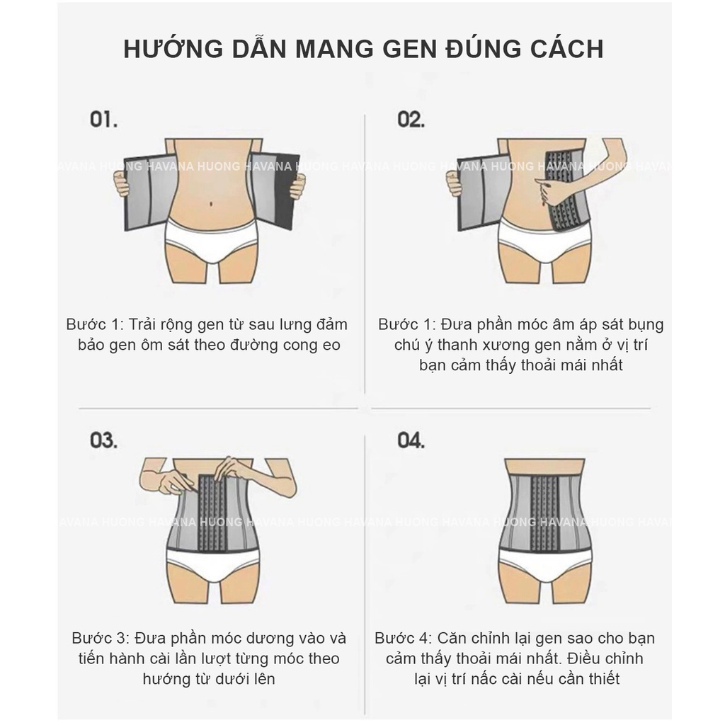 Đai nịt bụng LATEX Loại 1 Gen bụng cho phụ nữ sau sinh, người béo và tập thể thao Havana FPG02