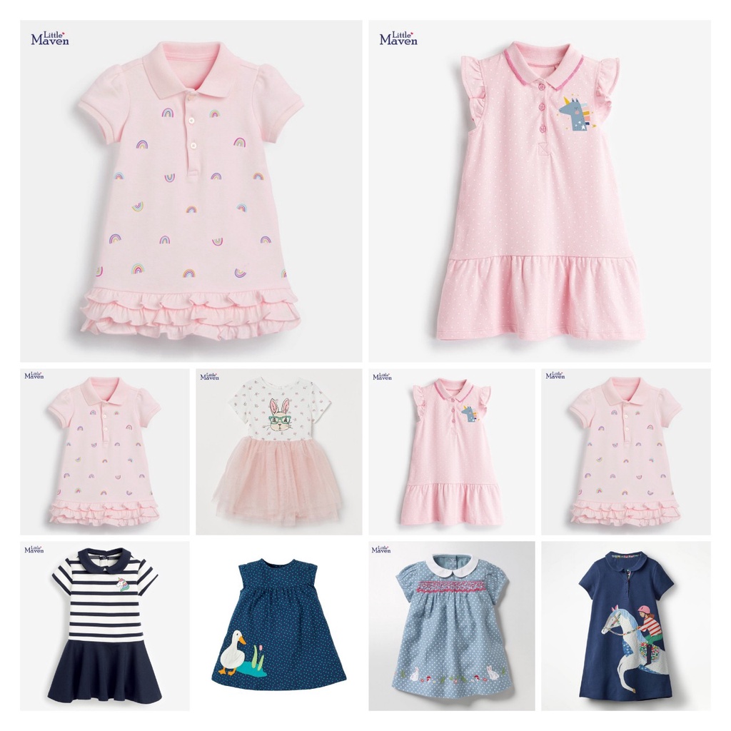 Váy thun cotton hè Little maven hàng chính hãng cho bé gái đủ sz từ 2-7 tuổi LINK1