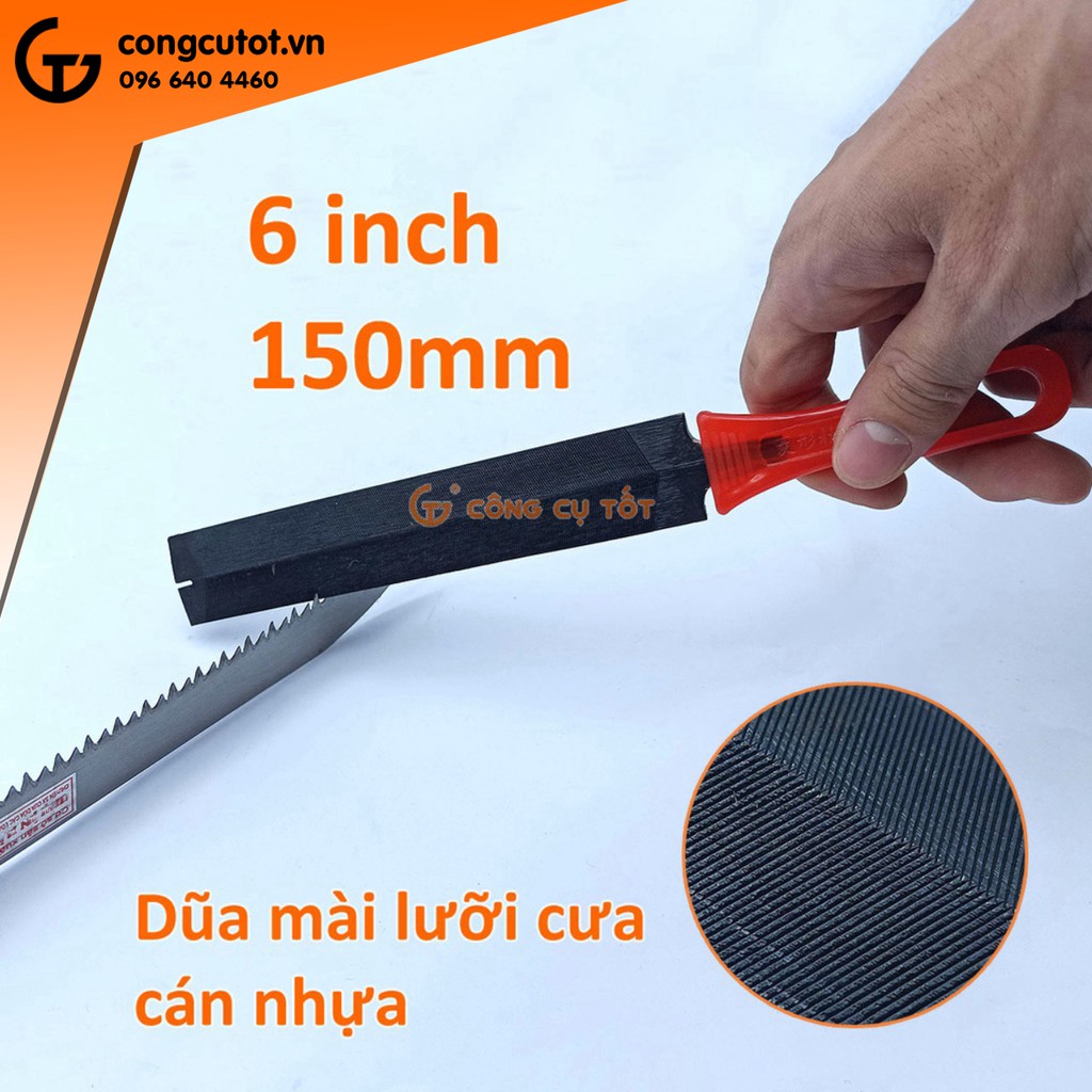 Dũa mài lưỡi cưa 6inch 150mm cán nhựa