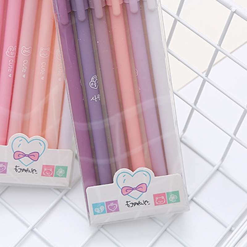 Set 6 Bút Mực Gel Thiết Kế Hoạt Hình Động Vật Dễ Thương Tiện Dụng Cho Học Sinh/ Văn Phòng