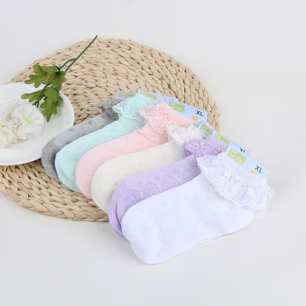 Vớ cổ thấp chống trượt cho bé gái sơ sinh