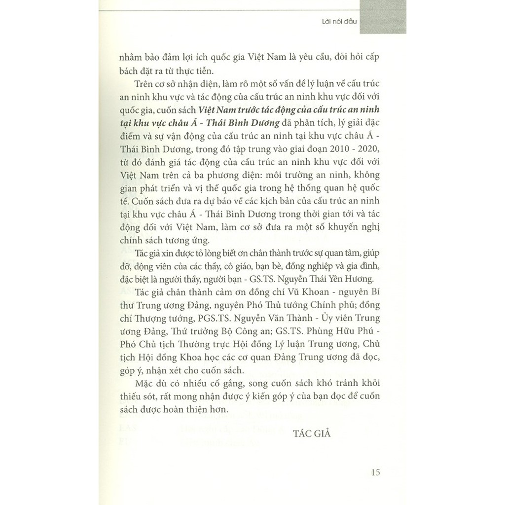 Sách - Việt Nam Trước Tác Động Của Cấu Trúc An Ninh Tại Khu Vực Châu Á - Thái Bình Dương | BigBuy360 - bigbuy360.vn