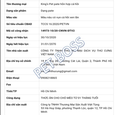 Pate King Pet cho Chó Mèo- 4 vị (Cá hồi, HH cá, đùi gà, nước dùng giò heo)