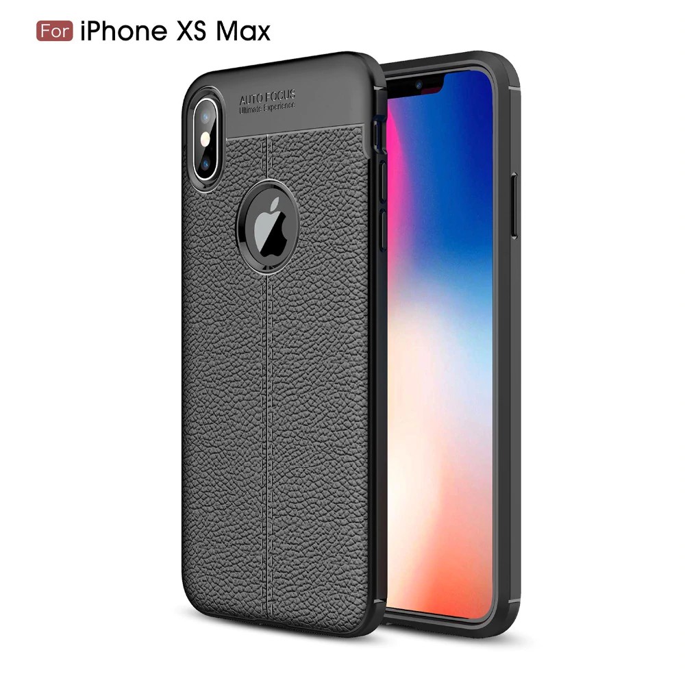 Ốp Lưng Auto Focus Vân Da Cho iPhone Xs Max