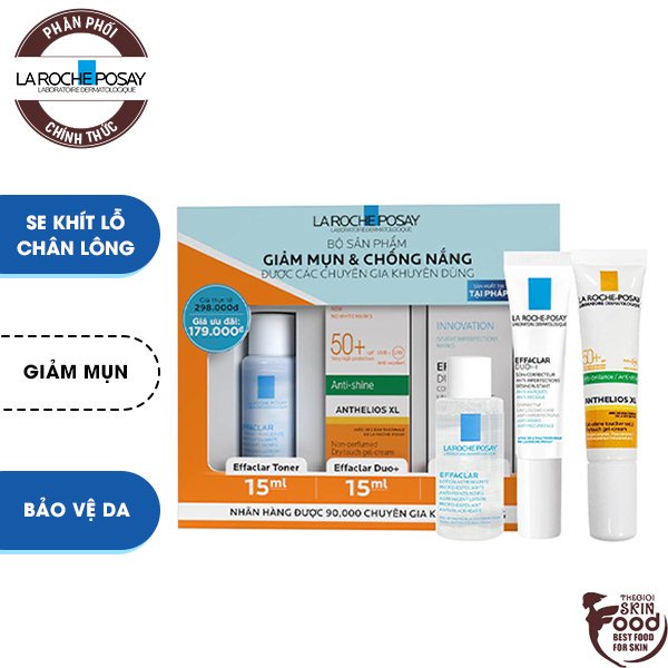 Bộ Sản Phẩm Giảm Mụn Và Chống Nắng La Roche-Posay Effaclar &amp; Anthelios Dry Touch