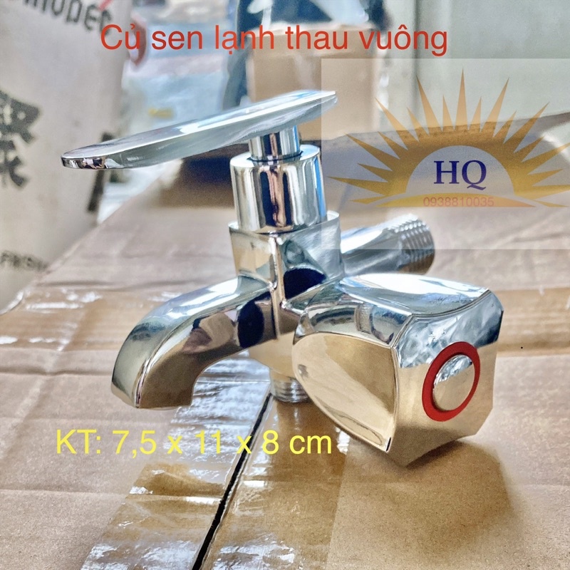 Vòi củ sen mạ chrome thân vuông