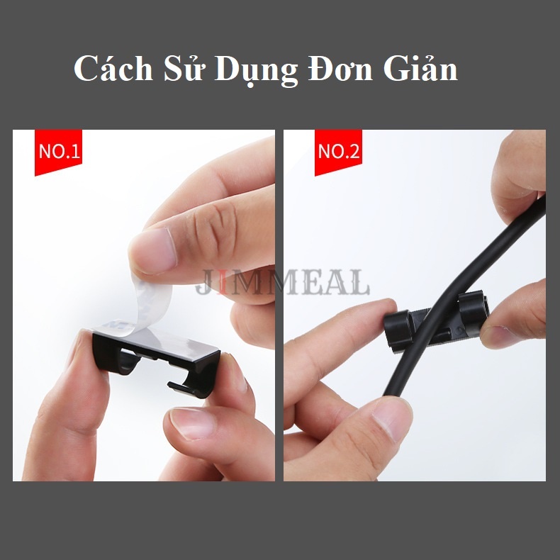 Bộ 16 nút dán kẹp giữ dây điện, dây cáp sạc điện thoại bàn làm việc, văn phòng - Trong suốt