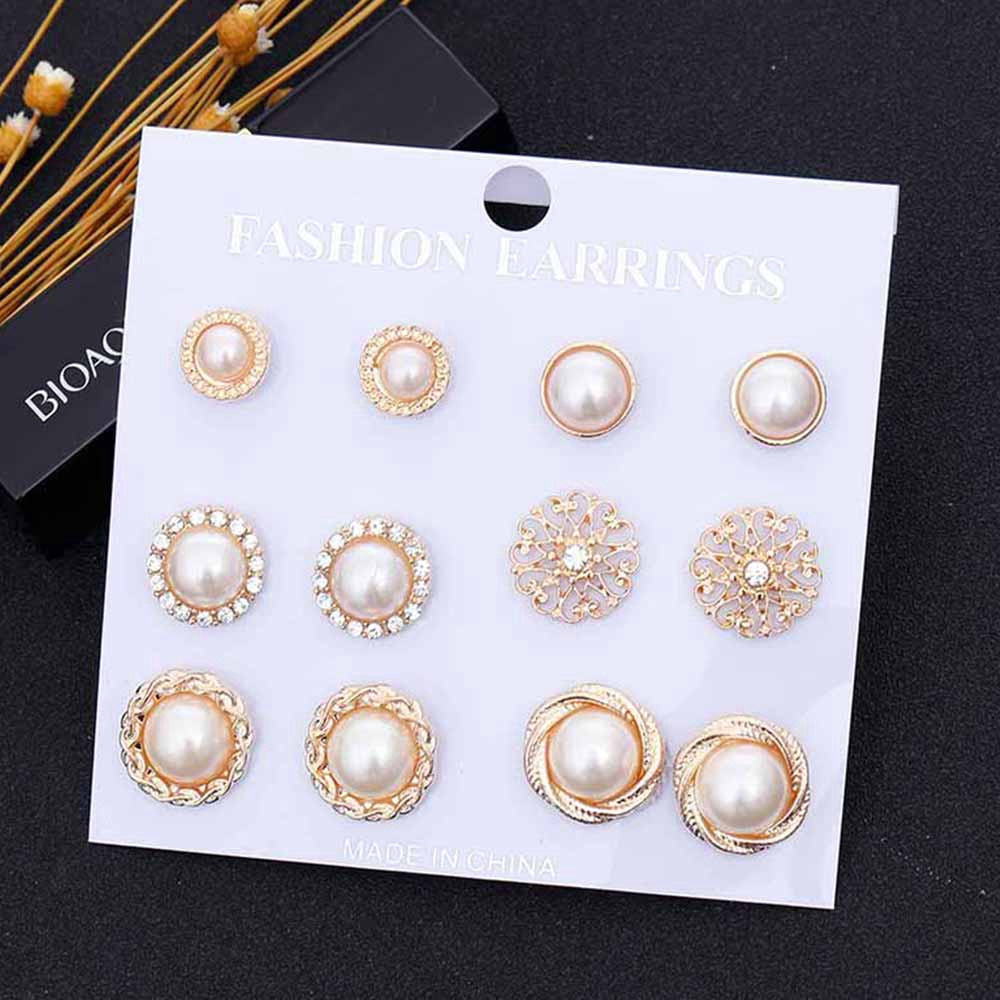 7 Cặp bông tai đính ngọc trai kim cương giả phong cách retro sang trọng dành cho nữ