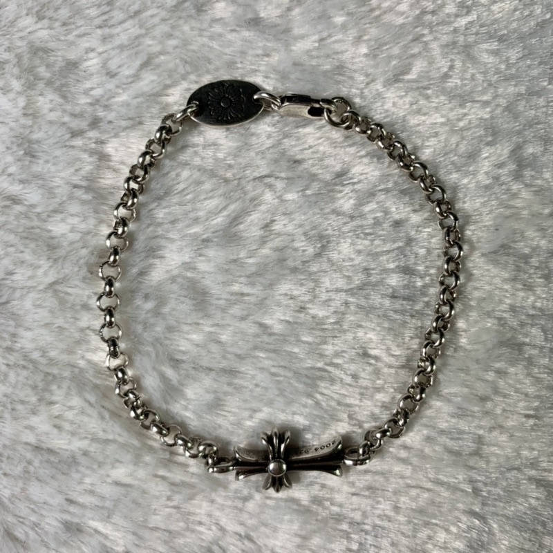 Lắc tay unisex Chrome Heart Cross bạc fullbox.