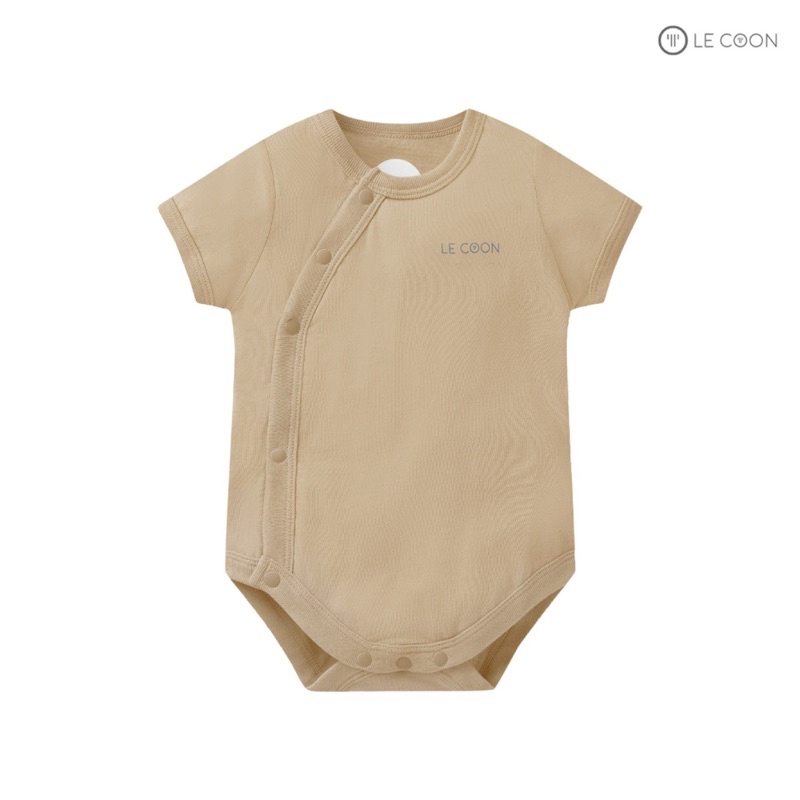 Bodysuit cúc bấm vạt chéo Le coon 100% cotton mềm mát cho bé LC0877