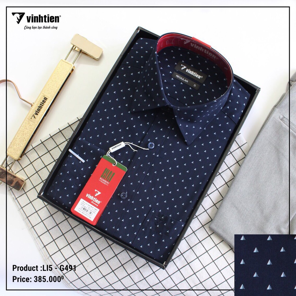 Bigsize áo sơ mi nam Vĩnh Tiến chính hãng dưới 100kg tay ngắn