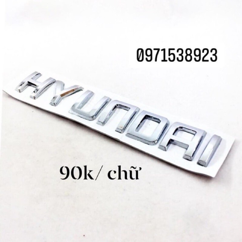 Chữ nổi huyndai dán thân xe
