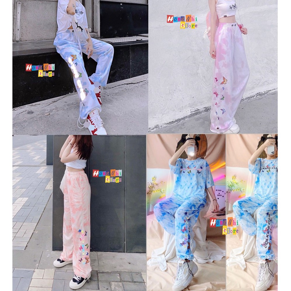 Quần Jogger 3D Ulzzang Unisex Jogger Loang Màu Dây Rút In Phản Quang - MM