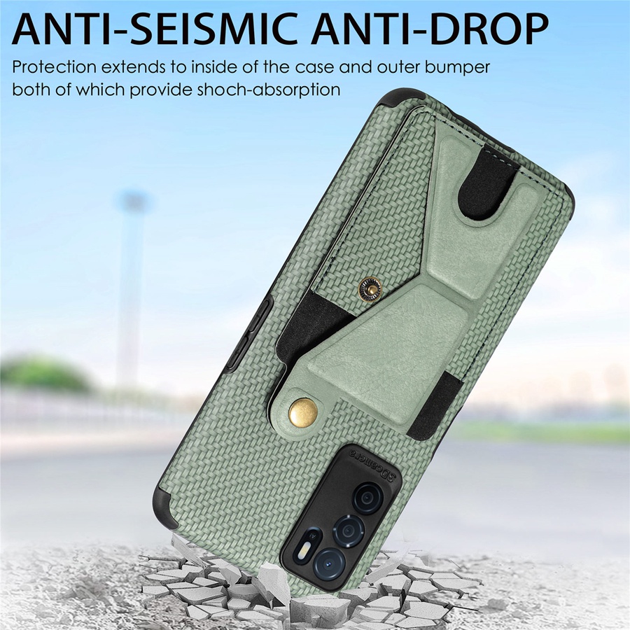 Ốp Điện Thoại Da PU Kèm Ngăn Đựng Thẻ Từ Tính Chống Sốc Sang Trọng Cho OPPO Reno 7 5G 6 Pro Plus 6 4G 4 Pro