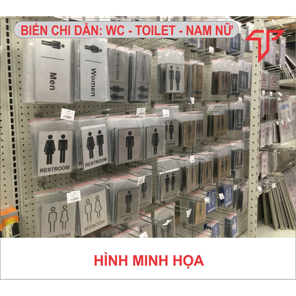 Bảng chỉ dẫn toilet, WC, nhà vệ sinh, NAM NỮ KT:14x32cm