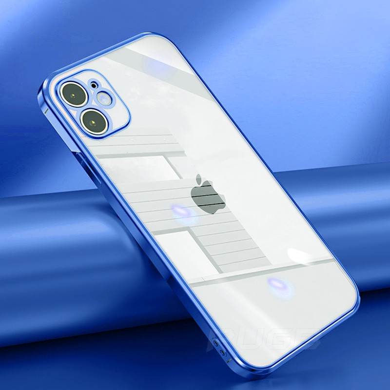 Ốp điện thoại TPU mềm trong suốt khung vuông mạ sang trọng cho iPhone 12 11 Pro Max Mini X Xr Xs SE 2020 7 8 Plus
