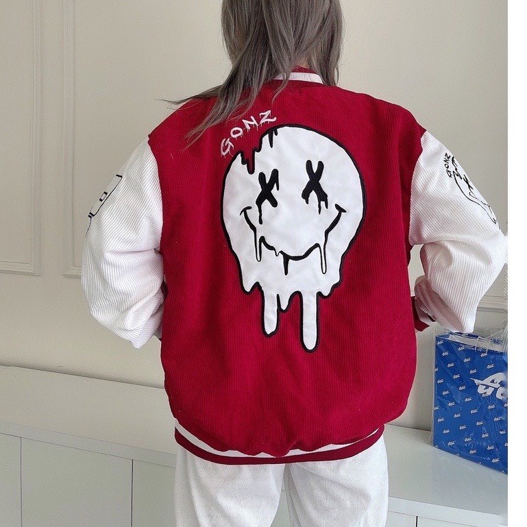 Aó Khoác Bomber Nhung Tăm Thêu Chữ G Phối Hình Siêu Chất Phong Cách HOT GOLDEN DREAM