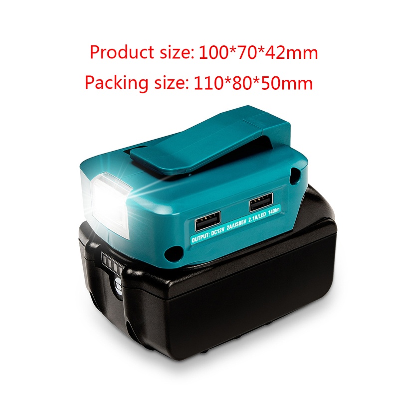 Đèn Pin Hai Cổng USB 14.4V / 18V Li-Ion Có Đèn LED Dùng Ngoài Trời