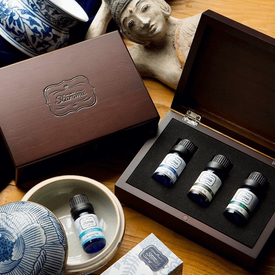 Bộ tinh dầu thiên nhiên trị liệu cao cấp giảm căng thẳng STAROMA đa công dụng hộp gỗ sang trọng chính hãng TaiwanHub