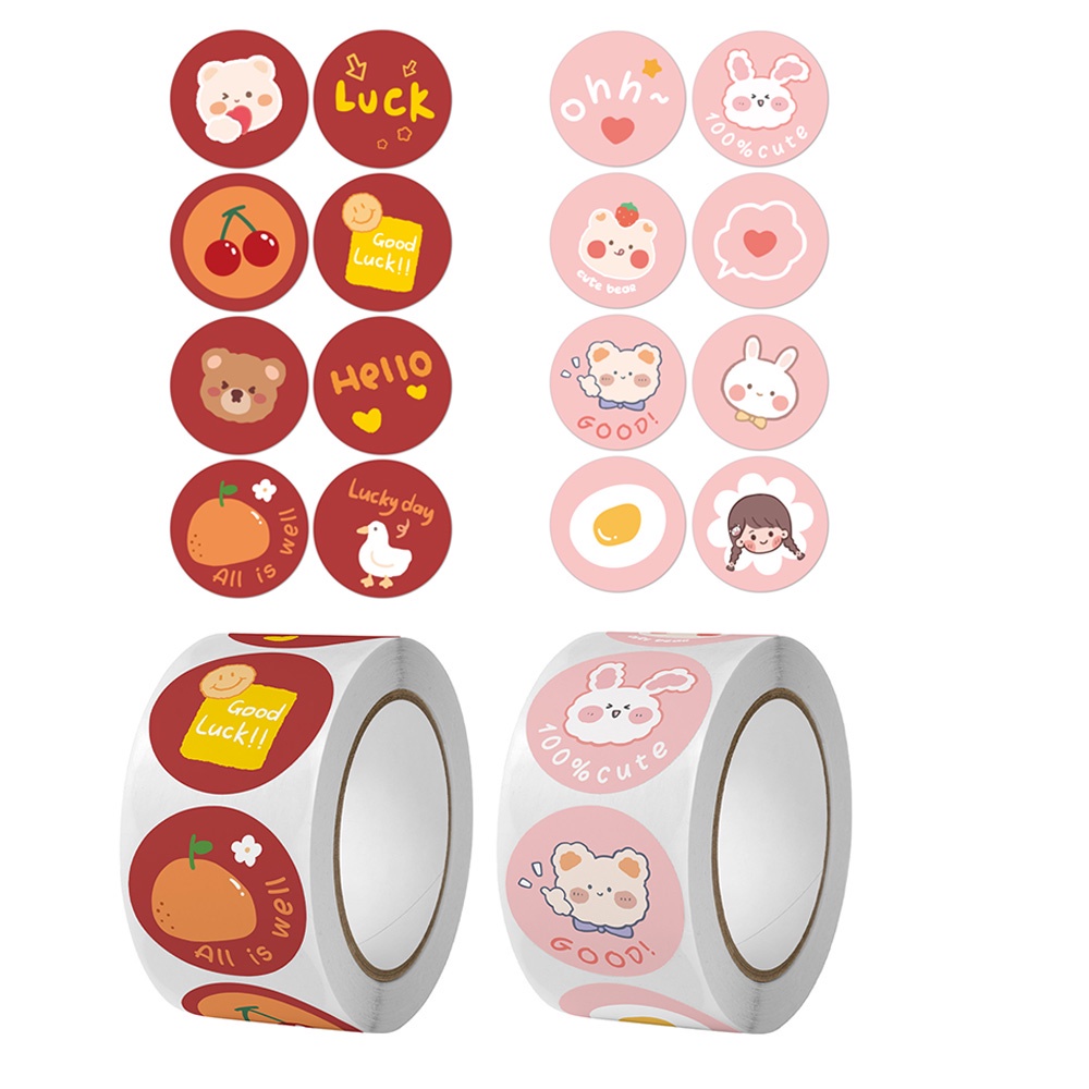 Set 500 Miếng Dán Trang Trí Hình Thỏ/Gấu Dễ Thương DIY