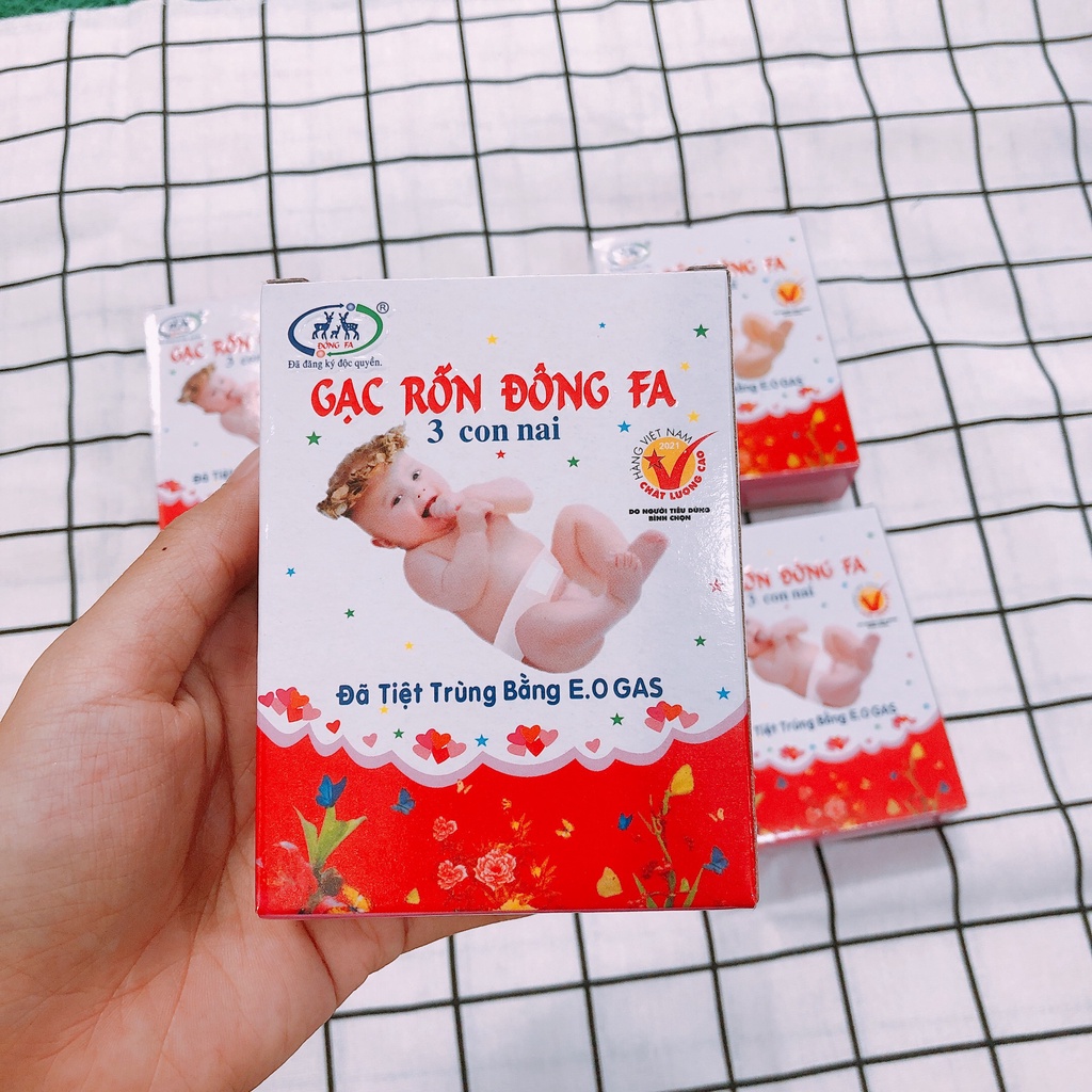 [Hộp 3 cái] Băng rốn sơ sinh, gạc băng rốn em bé Đông Pha vệ sinh an toàn