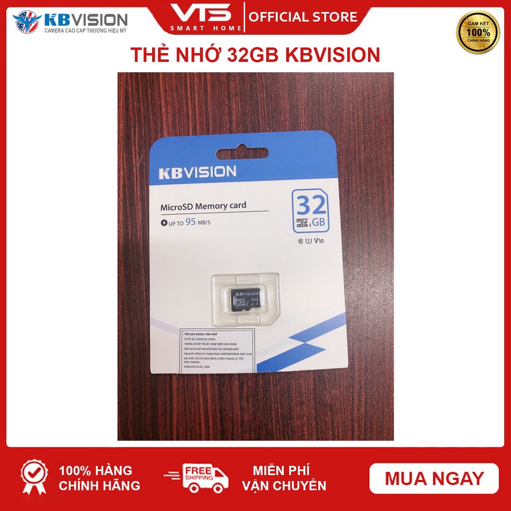 Thẻ nhớ KBVISION 32GB MicroSD Ultra Class 10, 32GB | 64GB | 128GB Chuyên dụng cho Camera - VTS Store