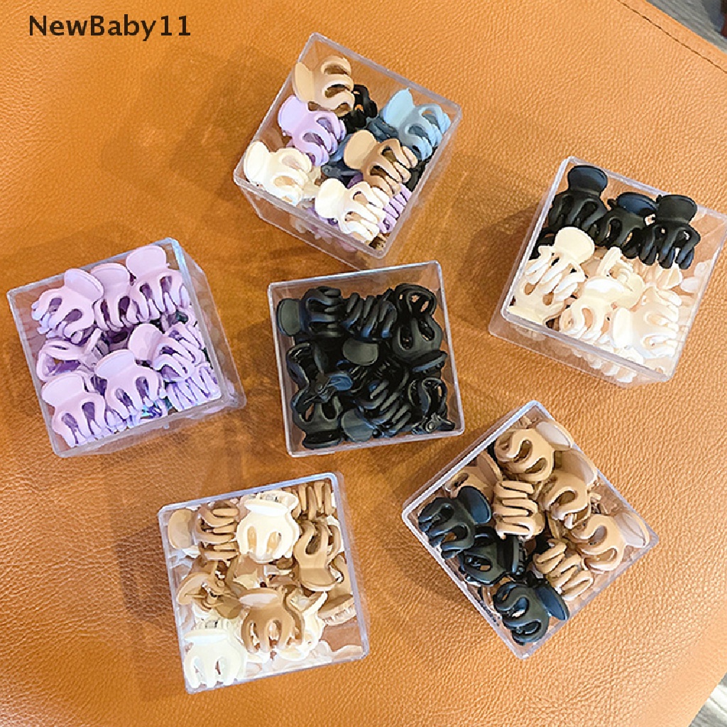 Bộ 10 Kẹp Tóc Mini Bằng Nhựa Nhám Chống Chảy Xệ Dễ Thương