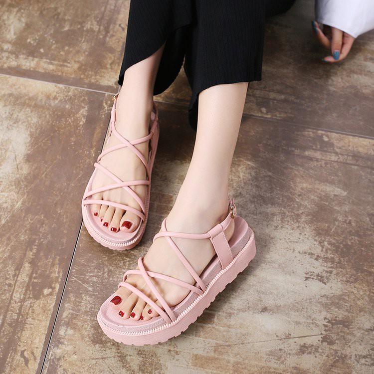 [Mã FAMAYWA giảm 10K đơn 50K] Sandal nữ dây chéo đế bánh mỳ 2 màu