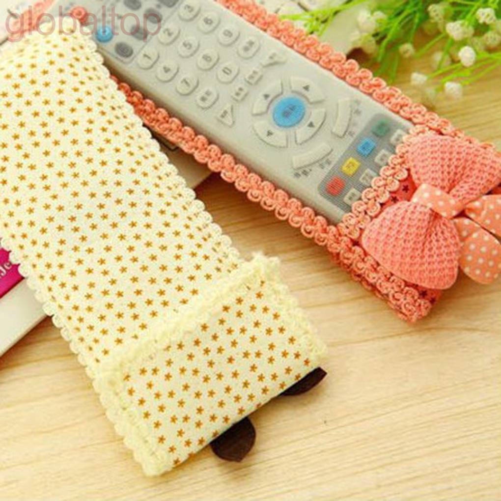 Vỏ Bọc Điều Khiển Tv / Máy Lạnh / Máy Lạnh / Máy Điều Hòa Bằng Vải Ren Chống Bụi Đính Nơ Trang Trí