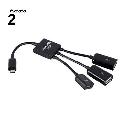 Dây cáp chia cổng Micro USB HUB OTG 3 trong 1 đa năng tiện dụng dành cho điện thoại Samsung