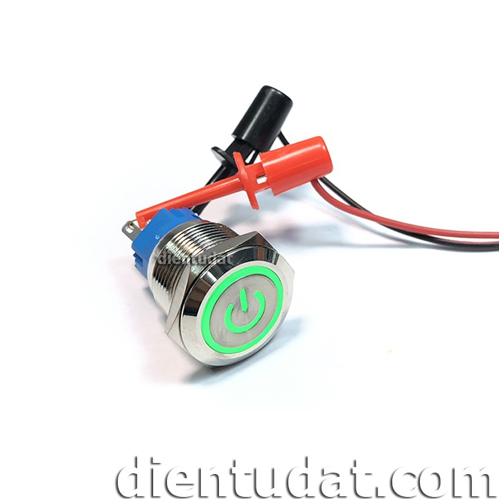 Nút Nhấn Nguồn Tự Khóa 19mm - Vòng Đèn 220V