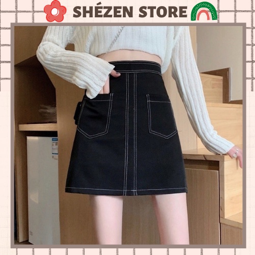 Chân váy chữ A chỉ nổi lưng cao có quần lót trong (có ảnh chụp tại Shop) | BigBuy360 - bigbuy360.vn